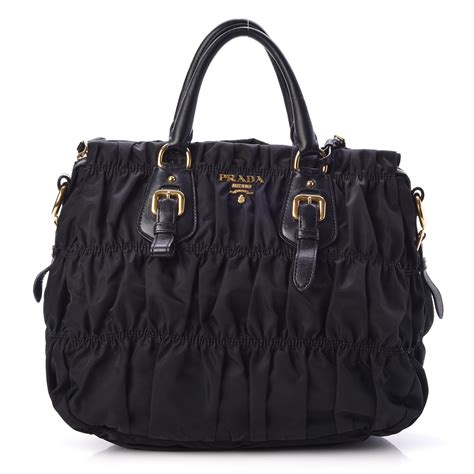 prada tessuto gaufre shoulder bag|PRADA Tessuto Nylon Gaufre Small Tote Black .